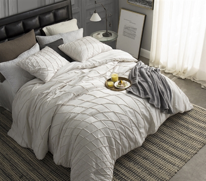 Off White Twin Extra Long Comforter Twist Texture Jet Stream College Dorm Bedding Essentials