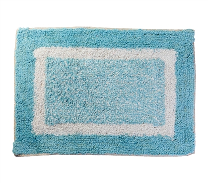 College Cotton Bath Mat - Aqua