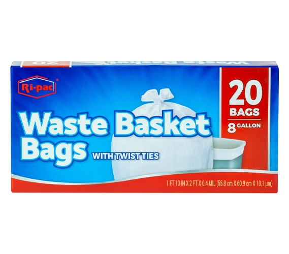 8 Gallon Trash Bags Clear Waste Basket Bulk Plastic Bathroom Trash Can  Liners