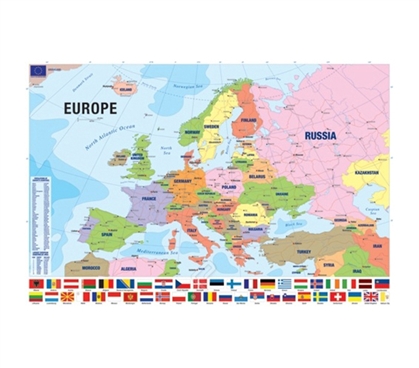 Stylish Modern Map of Europe Poster