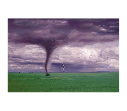 Mesmerizing College Room Tornado & Lightning on Field Poster