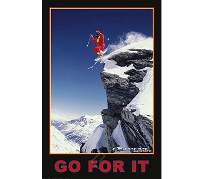 Go For It Skiing Poster inspirational dorm room wall decorating poster ideas