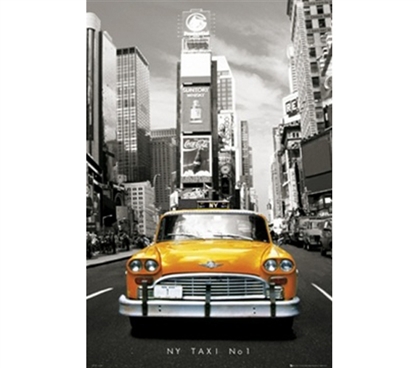 Stylish Black, White and Yellow NY Taxi No 1 Poster