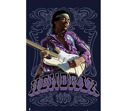 Psychadelic Wall Artwork of Jimi Hendrix - 1969 Poster