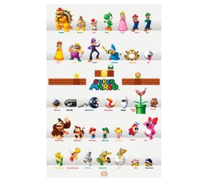 Great Dorm Wall Decor - NINTENDO Characters Poster - Iconic Nintendo Characters