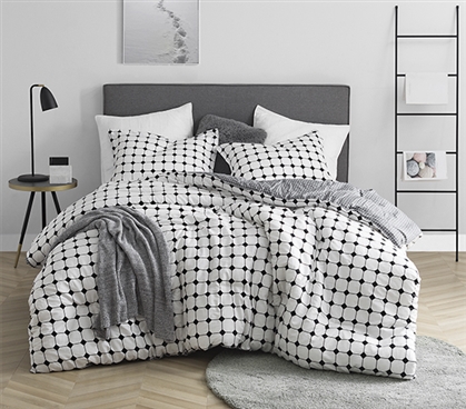 Most Comfortable College Comforter for Dorm Bed Moda Designer Black and White Twin Extra Long Bedding