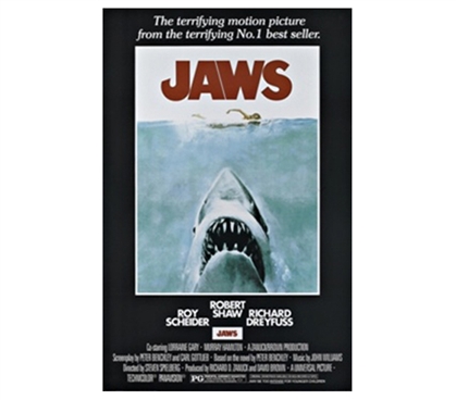 Terrifying Jaws Movie Poster & Famous Score Decor