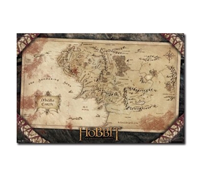 Perfect For LOTR Fans - The Hobbit Map - Poster - Dorm Room Decorations