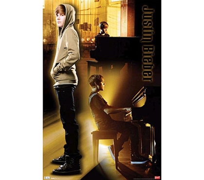 Pop Culture Icon - Justin Bieber Piano Music Poster