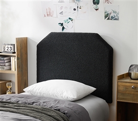 Tavira Allure Boucle Dorm Headboard with Legs - Black