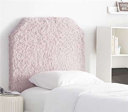 Faux Feather Dorm Room Headboard Unique Plush Light Purple Twin XL Dorm Bedding Essentials