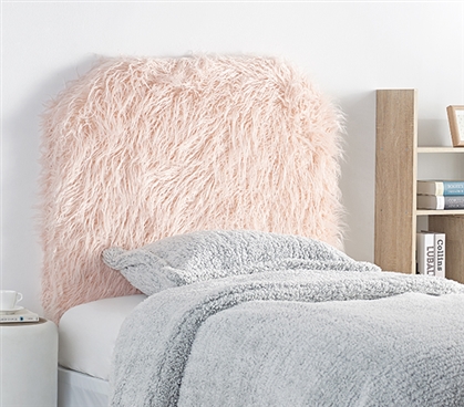 Mo' Unruly Plush Calm Rose Quartz Stylish Dorm Headboard for Twin Extra Long Bed