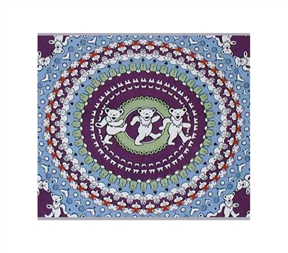 Dancing Bear Tapestry Light Blue / Purple Dorm bed covers