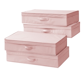 Pink Storage Bins Cute Dorm Organization Ideas Set of 4 Underbed Boxes for College Packing List