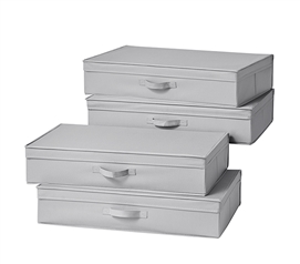 Cheap College Storage Items TUSKÂ® Twin XL Underbed Folding Box 4-Pack in Easy to Match Alloy Gray