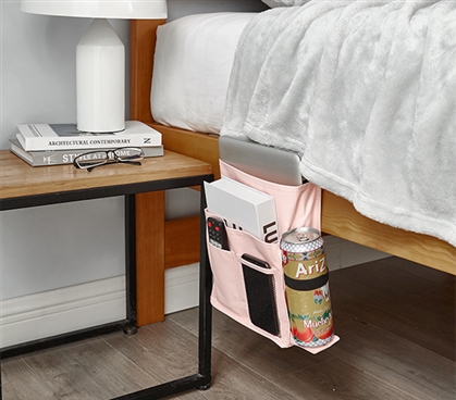 Durable Dorm Storage Ideas Rose Quartz TUSK Pretty Pink Twin XL Bedside Caddy