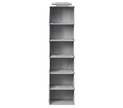 Neutral Gray College Organizing Dorm Room Space Saver Closet Clothes Hanging Shelves