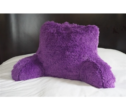 Shaggy Bedrest - Purple Dorm Essentials Soft Dorm Seating