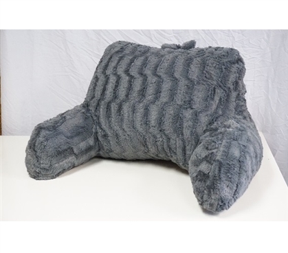 Dorm Room Decorations Soft Dorm Seating Wavy Plush Bedrest - Gray