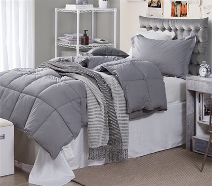 Neutral Dorm Bedding Cotton Bedspread Extra Long Twin Comforter College Supplies Checklist