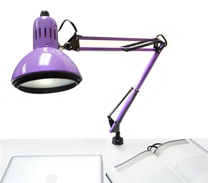 Adjusting College Clip Lamp - Purple College Supplies Dorm Essentials