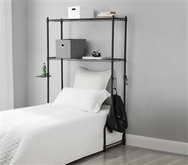 College Shelving One-of-a-Kind Dorm Room Twin XL Over the Bed Shelf Supreme Gunmetal Gray