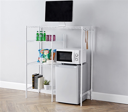 Durable College Storage System White Shelf Supreme Adjustable Dorm Shelving Solution