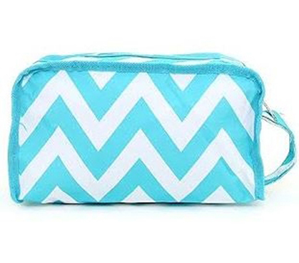 Chevron Aqua Travel Bag - Shower Bag - Dorm Room Supplies