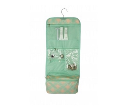 Quatrefoil Turquoise - Cosmetic Bag Dorm Storage Solutions Dorm Essentials