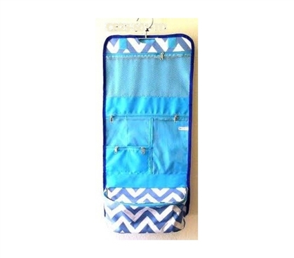 Blue White Chevron - Cosmetic Bag - Travel Bag - Dorm Supplies