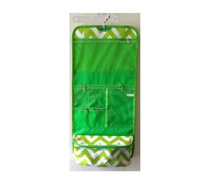Green White Chevron - Cosmetic Bag - Stuff for College Girls - Dorm Accessories