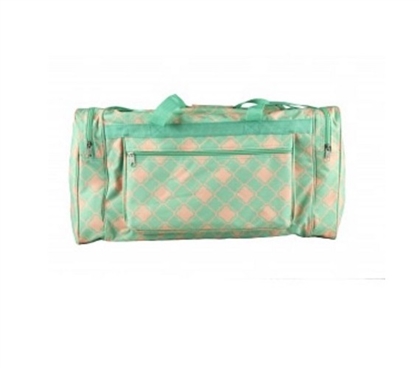 Fashion Duffel Bag - Quatrefoil Turquoise Dorm Essentials