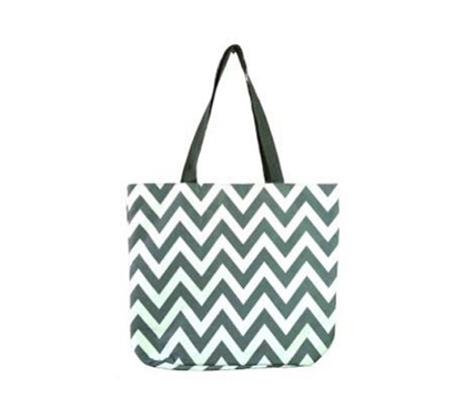 Chevron Gray College Girl Tote - Laptop Bag - College Supplies