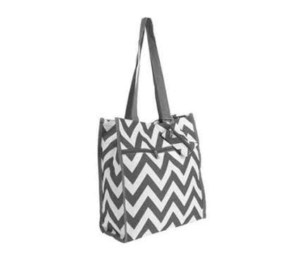 Chevron Tote Compact Carrier - Gray - Laptop Bag - College Backpack