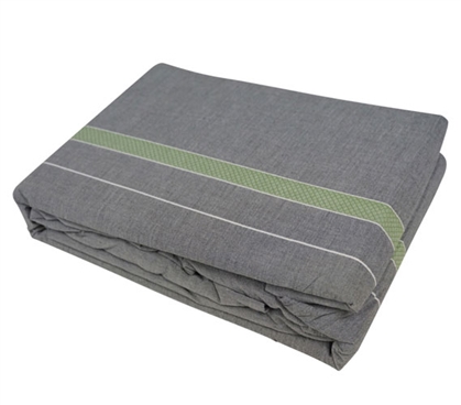 Gray and Green College Sheets Stylish Tungsten Lime Extra Long Twin Bedding