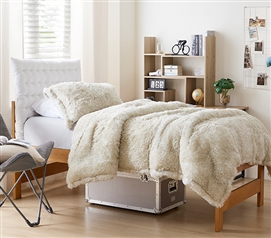 Beige Extra Long Twin Comforter Set Neutral College Bedding Essentials Ivory Blanket For Dorm Room