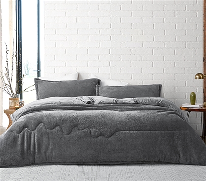 Crooked Line - Coma Inducer Twin XL Comforter - Steel Gray