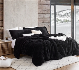 Easy to Match Black Dorm Comforter Original Luxury Plush Full Extra Large Coma Inducer Comforter