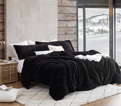 Easy to Match Black Dorm Comforter Original Luxury Plush Full Extra Large Coma Inducer Comforter