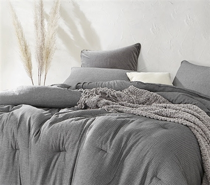 Twin XL Comforter Neutral Gray Dorm Room Comforter Set College Bedding Essentials