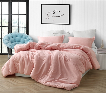 High Quality Natural Loft Twin Extra Long Comforter Yarn Dyed Cotton Red College Bedding