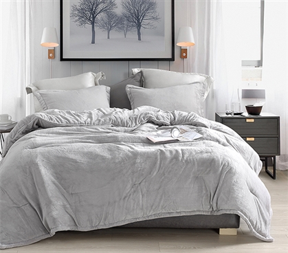 Luxurious Extra Long College Comforter Tundra Gray Wait Oh What Coma InducerÂ® Comfy Plush Twin XL Bedding