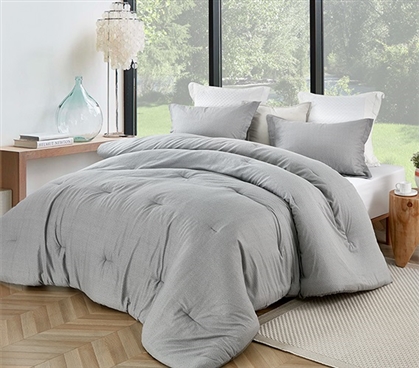 Stylish Twin Extra Long Bedding Decor Gray Jager College Comforter Made with Super Soft Cotton