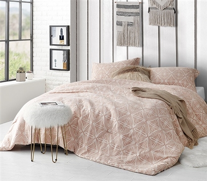 College Comforter Made with Thick Inner Fill and Soft Cotton Exterior Calypso Sepia Peach Dorm Bedding Decor