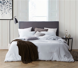 Essential Dorm Room Twin XL Bedding Stylish Glacier Gray Cozy Bare BottomÂ® College Comforter