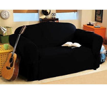 Sofa Slip Cover - Love Seat Sized Black Cover