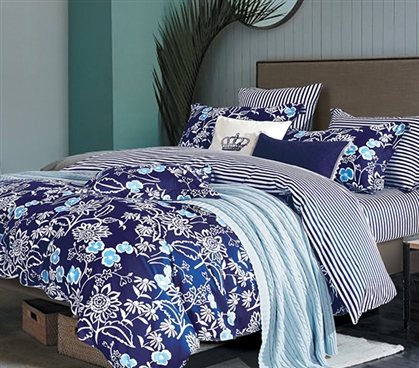Indigo Lotus Twin XL Comforter Dorm Bedding Dorm Room Decor