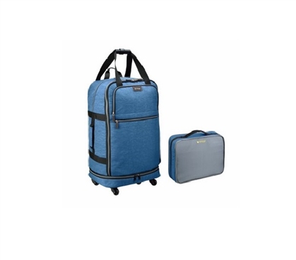 Foldable College Luggage - Winter Blue Dorm Essentials