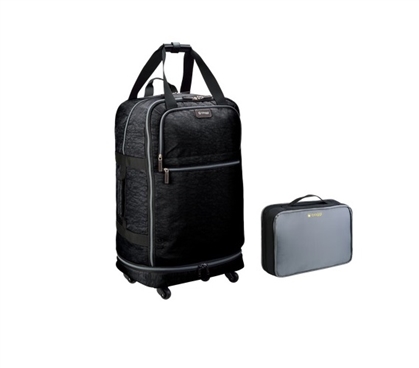 Foldable College Luggage - Black College Supplies Must Have Dorm Items