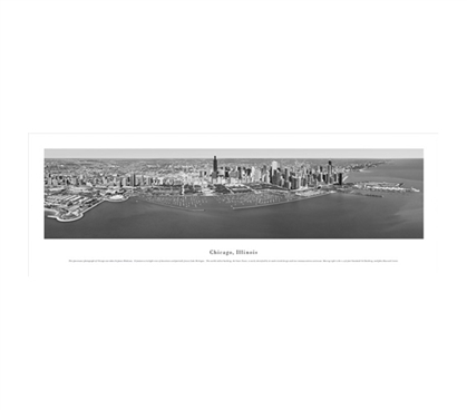 Chicago, Illinois - Black and White Panorama